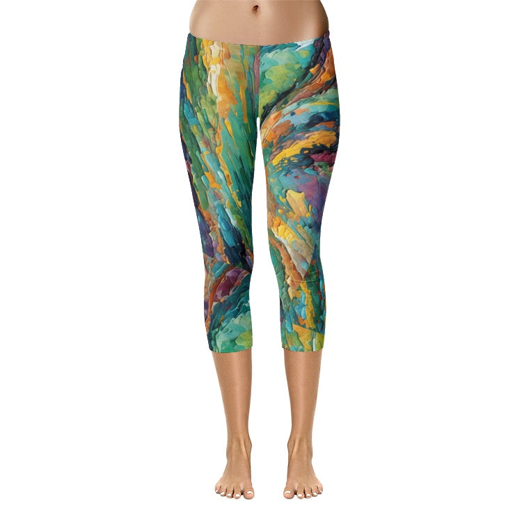 Womens Pacific Palisades | Aritst Designed| All-Over Print Capri Leggings