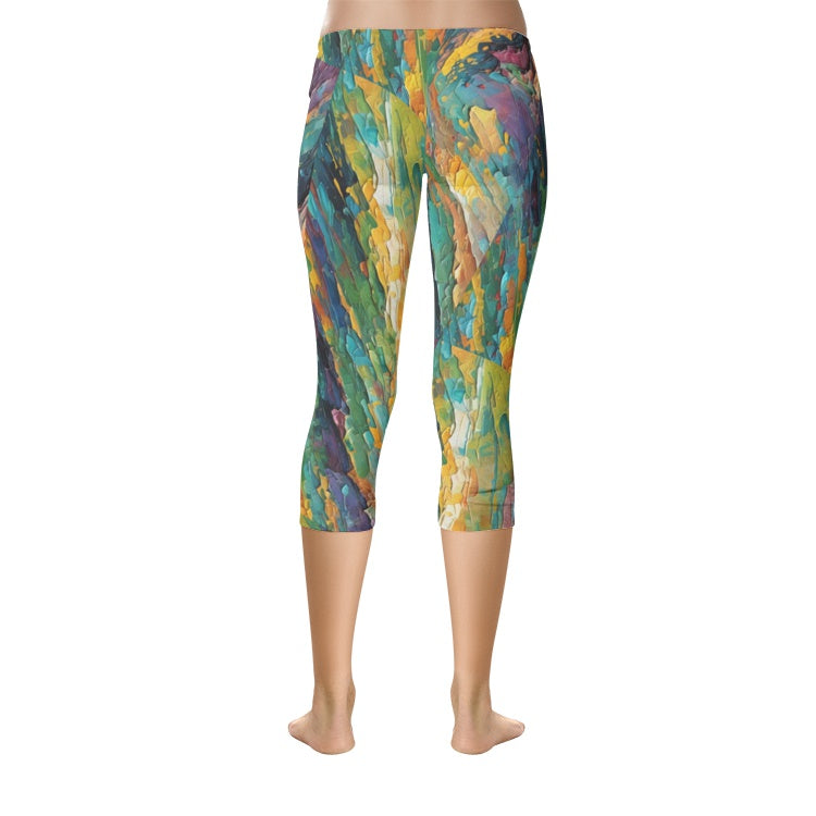 Womens Pacific Palisades | Aritst Designed| All-Over Print Capri Leggings
