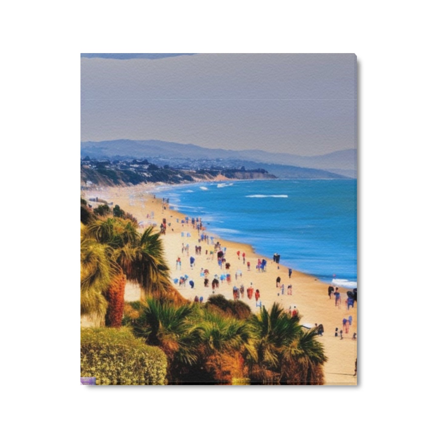 Looking South SM French Tint | Santa Monica Based Artist | Frame Canvas Print 20"x24" Made in the USA - Art Meets Apparel