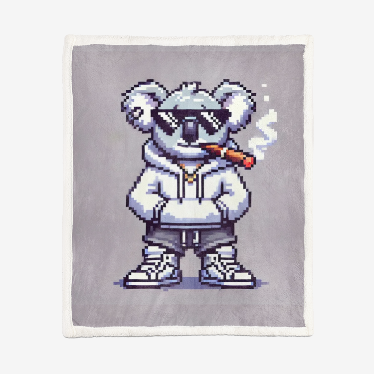 Smokin Koala Double-Sided Super Soft Plush Blanket | Limited Edition Koala Collection