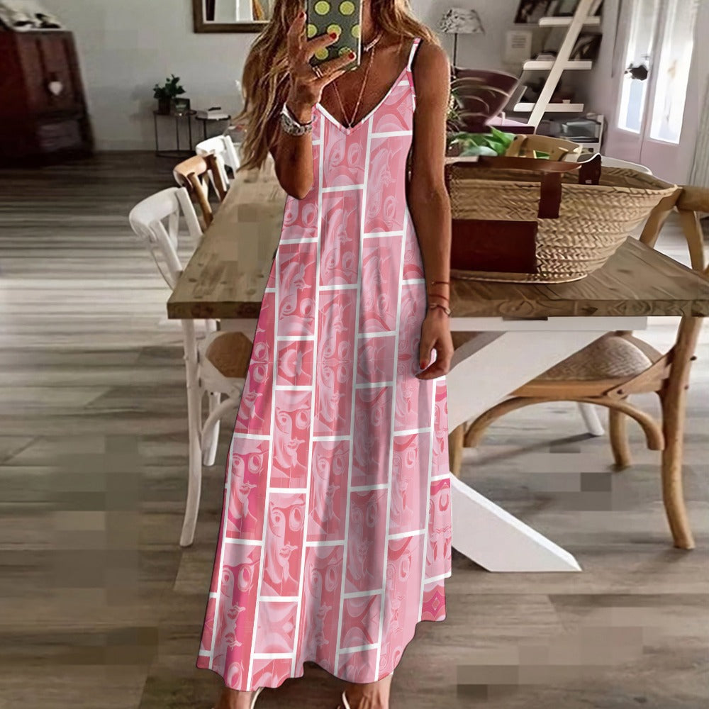 Sling Ankle Long Dress - Art Meets Apparel