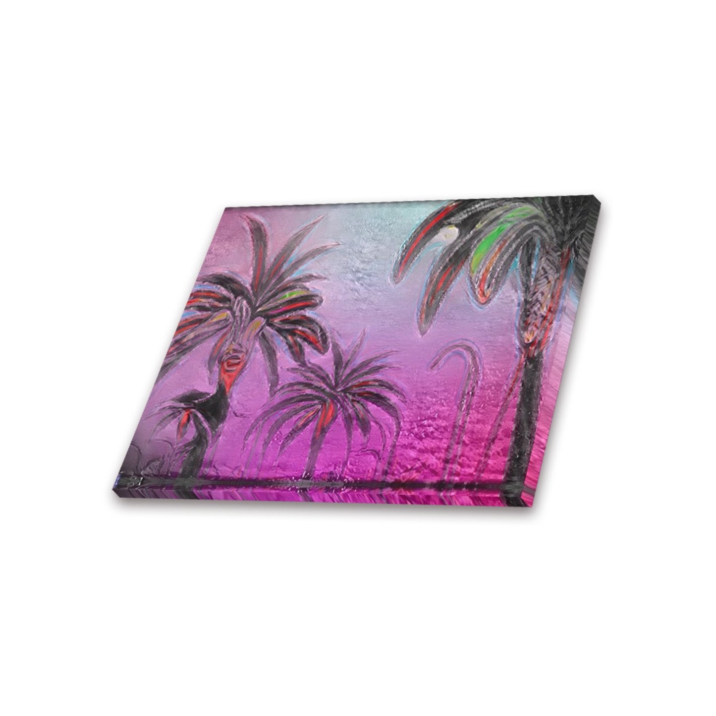Tropicali Purple | Frame Canvas Print 20"x16"(Made in USA) | LA based Artist - Art Meets Apparel