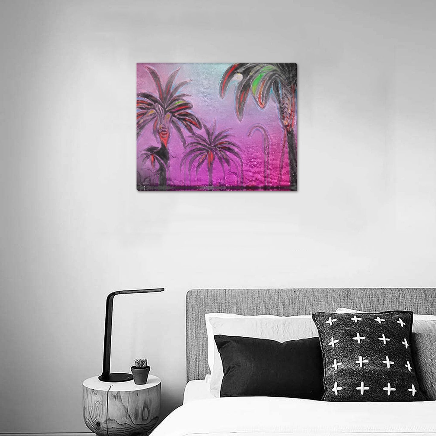 Tropicali Purple | Frame Canvas Print 20"x16"(Made in USA) | LA based Artist - Art Meets Apparel