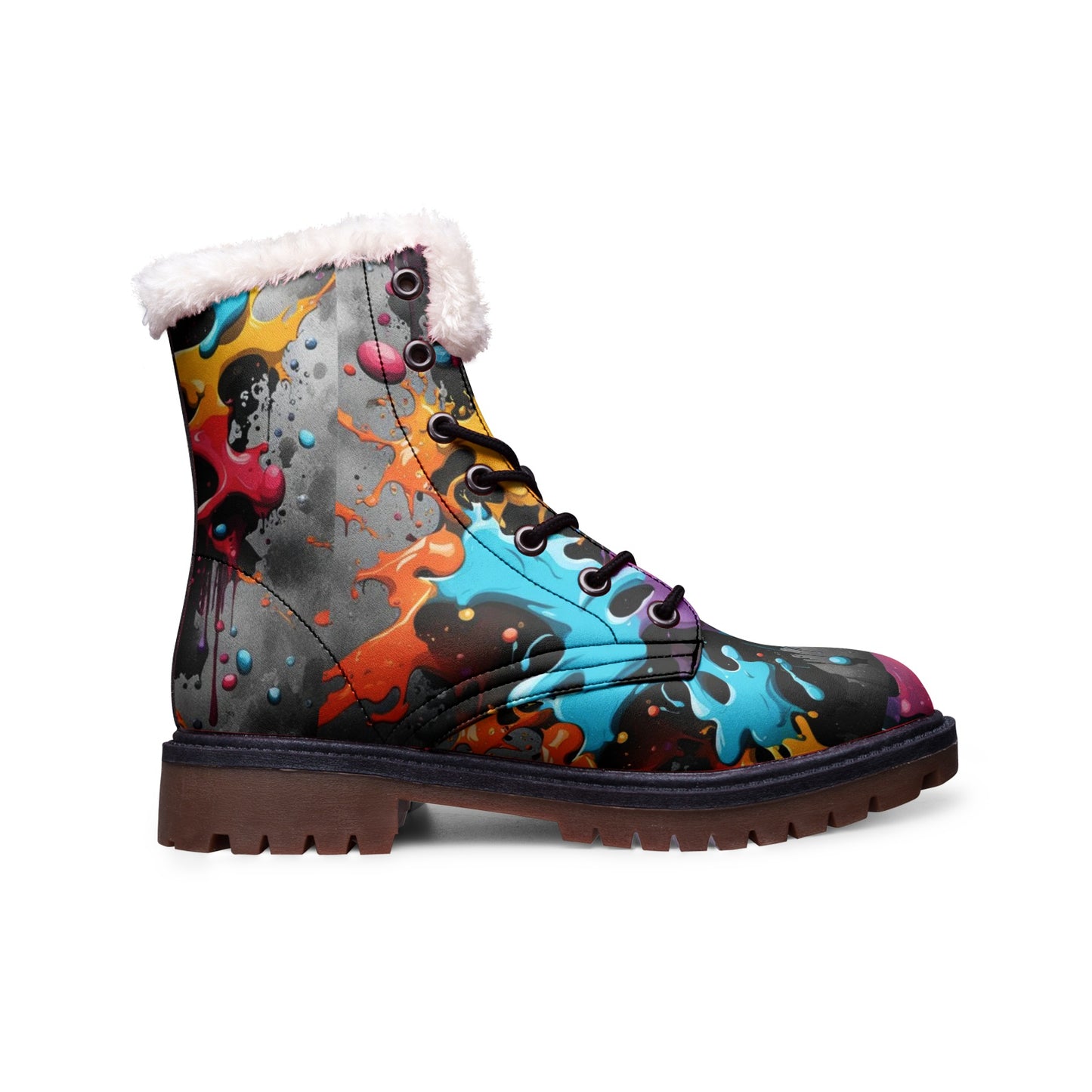 Splash Winter Chukka Boots | Artist Designed | Unisex Lace Up Winter Boots Fashion Comfort Chukka Boots