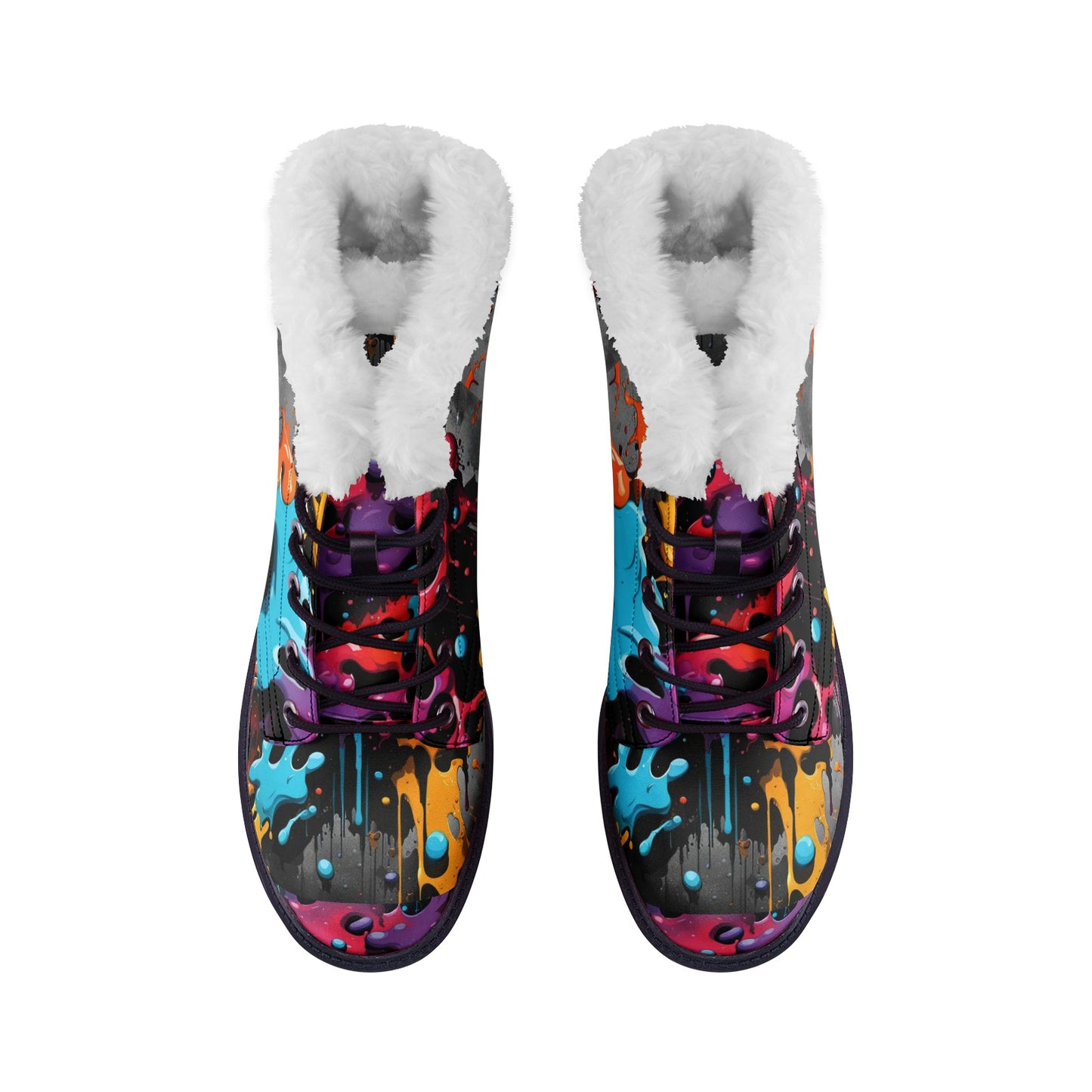 Splash Winter Chukka Boots | Artist Designed | Unisex Lace Up Winter Boots Fashion Comfort Chukka Boots