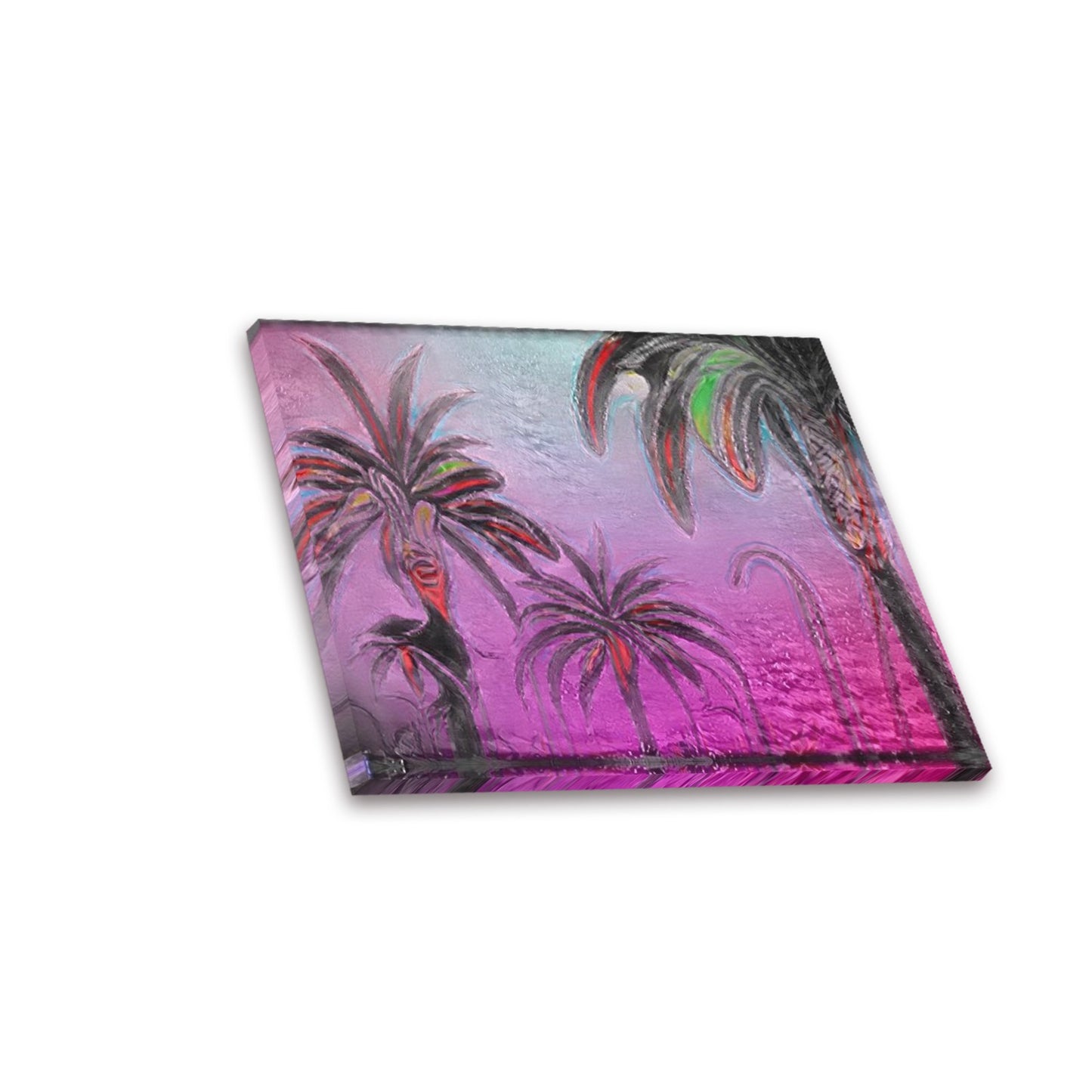 Tropicali Purple | Frame Canvas Print 20"x16"(Made in USA) | LA based Artist - Art Meets Apparel