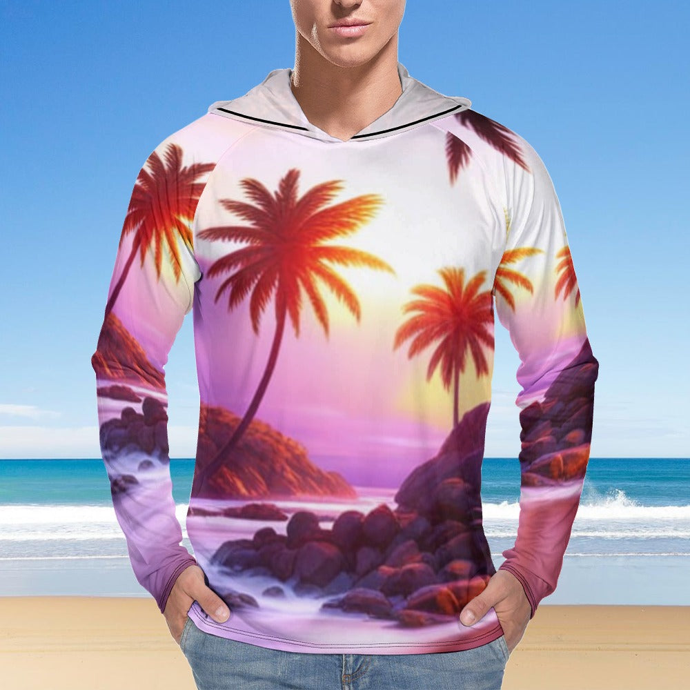 Tropical Vibes | Men's Light Hoodie | Artist Design - Art Meets Apparel