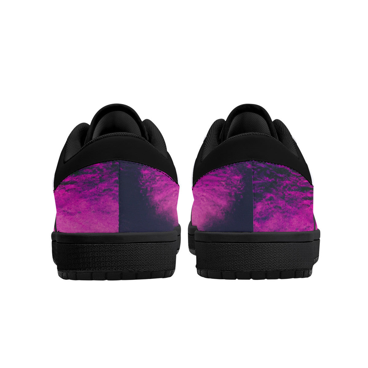 Purple Hazin | Black Sole Low-Top Leather Sneakers | LMNE Original