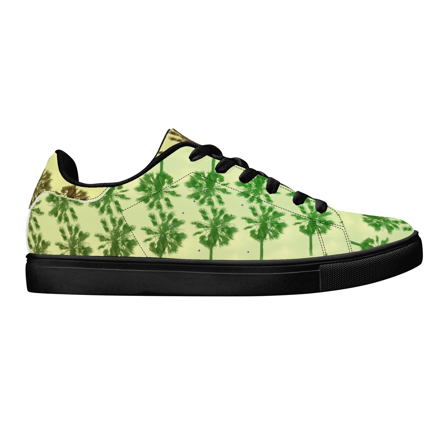 Flower Skate Power | Low-Top Synthetic Leather Sneakers - Black