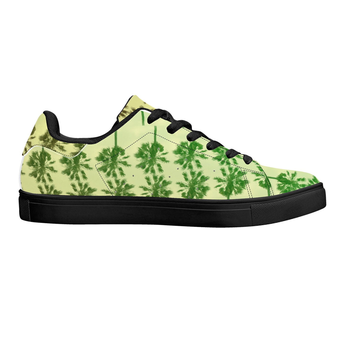 Flower Skate Power | Low-Top Synthetic Leather Sneakers - Black