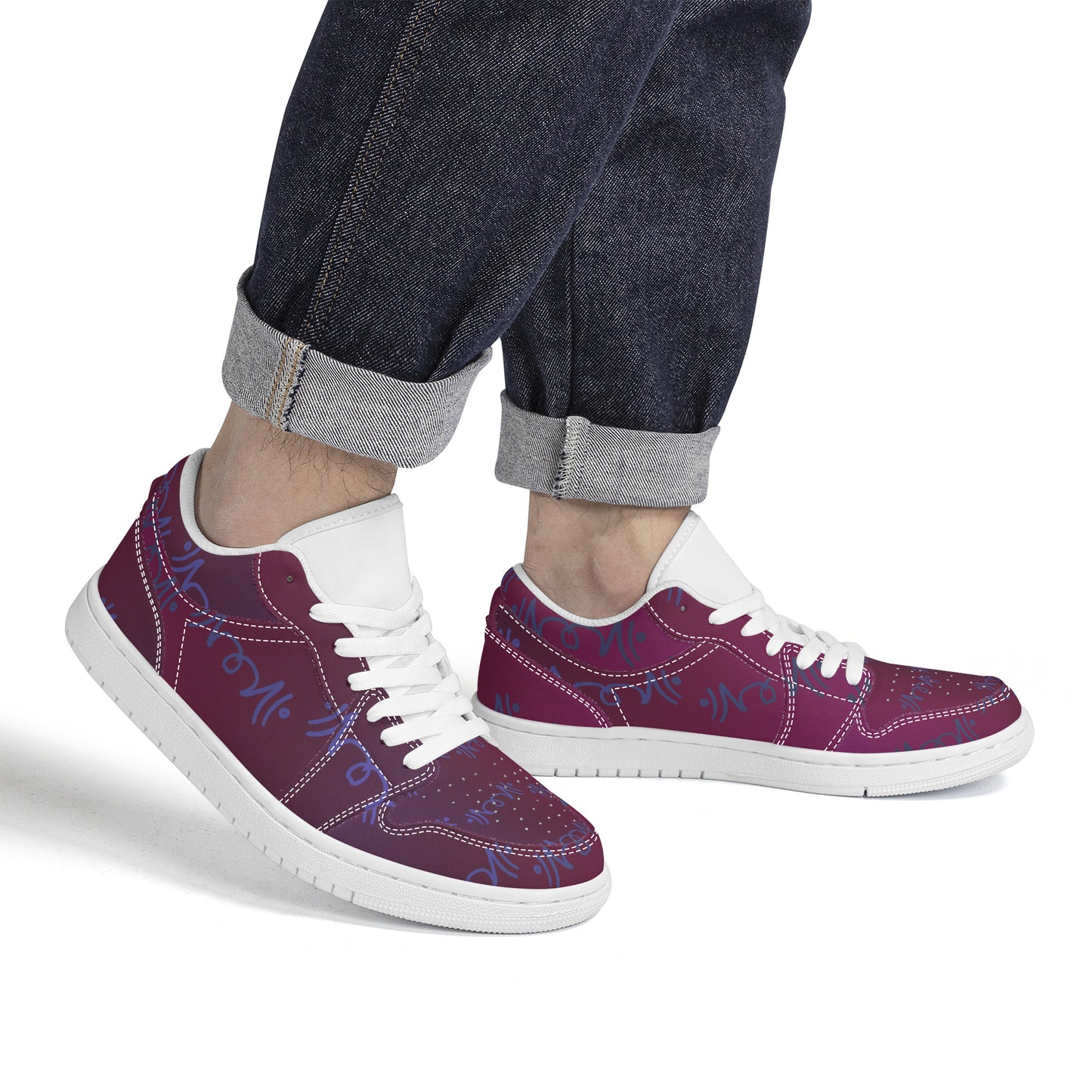 Low Top | Dark Purp Lemonei | Designed Shoes - Art Meets Apparel