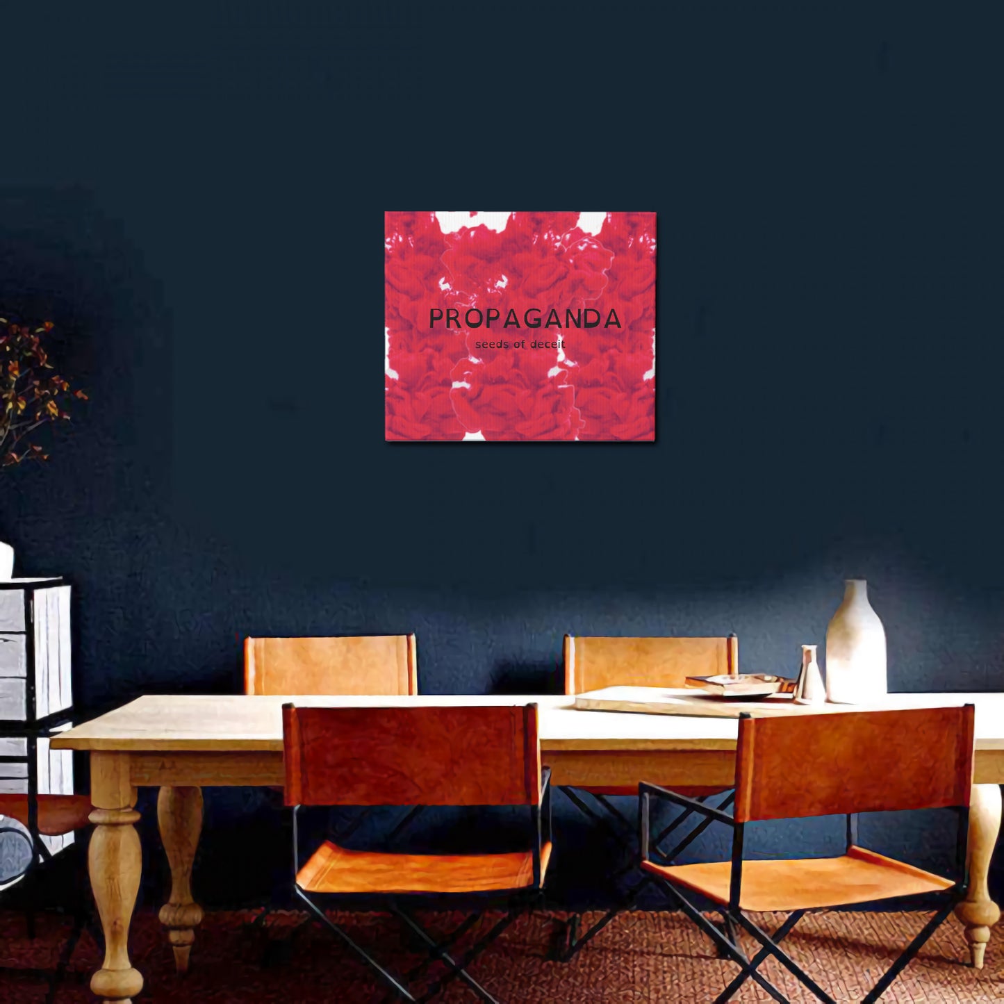 Original Art Circa 2021 - Propaganda Red | LMNE Design | High Quality Canvas Frameless Decorative Painting 20x24in (horizontal)