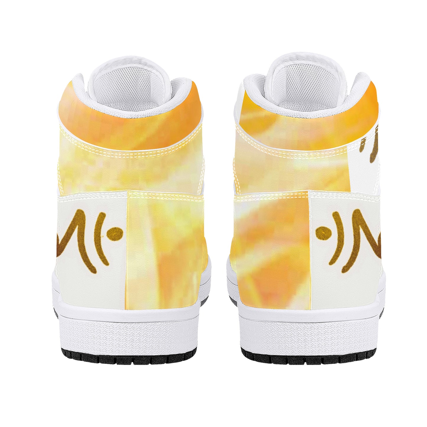 Original Logo LMNE | High-Top Eco Leather Sneakers - White