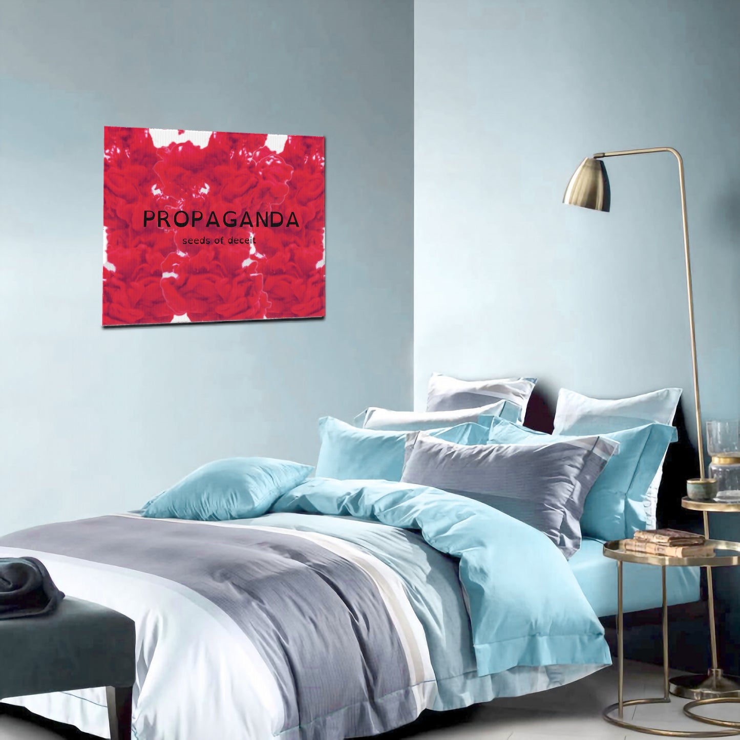 Original Art Circa 2021 - Propaganda Red | LMNE Design | High Quality Canvas Frameless Decorative Painting 20x24in (horizontal)