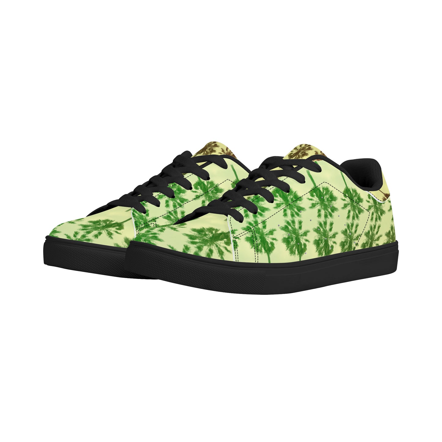 Flower Skate Power | Low-Top Synthetic Leather Sneakers - Black