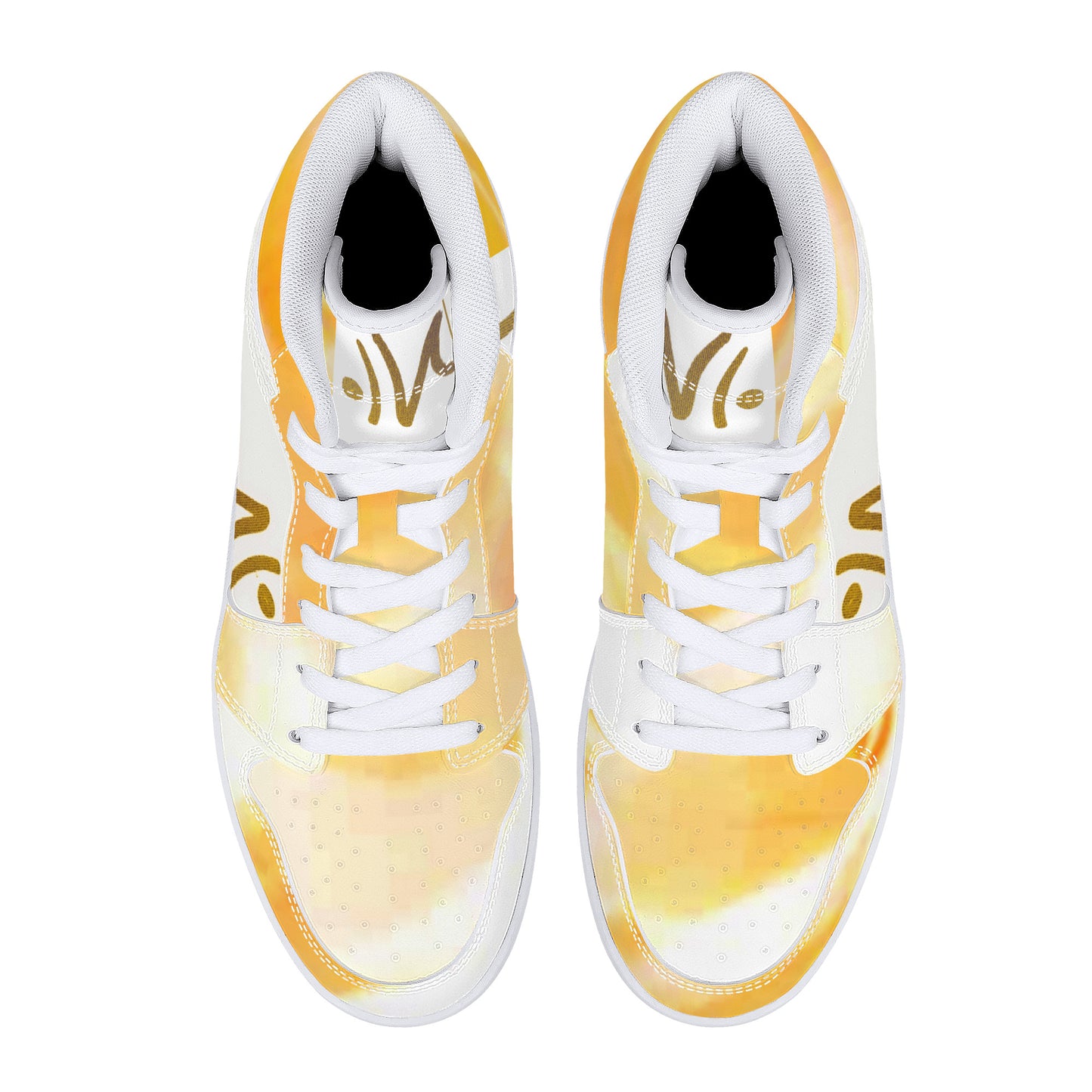 Original Logo LMNE | High-Top Eco Leather Sneakers - White