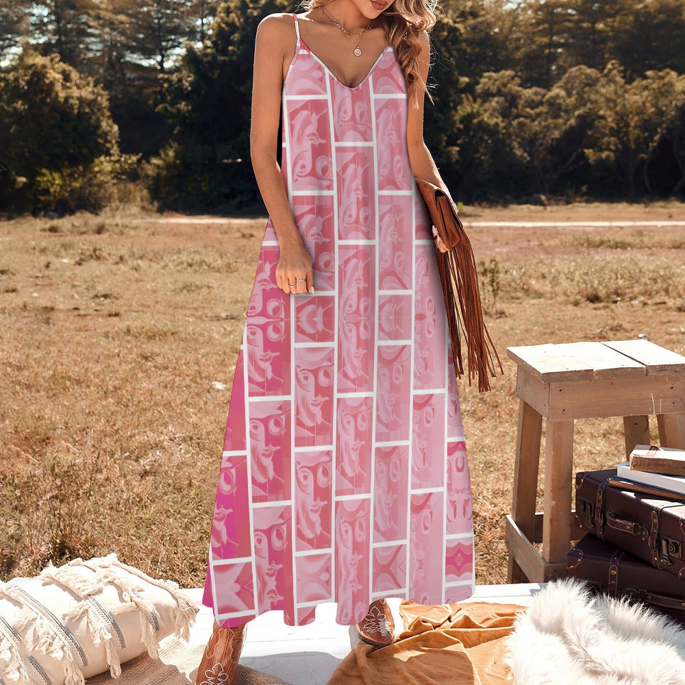 Sling Ankle Long Dress - Art Meets Apparel