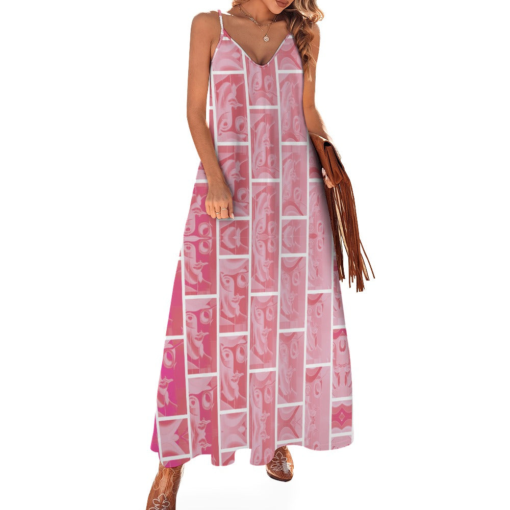 Sling Ankle Long Dress - Art Meets Apparel