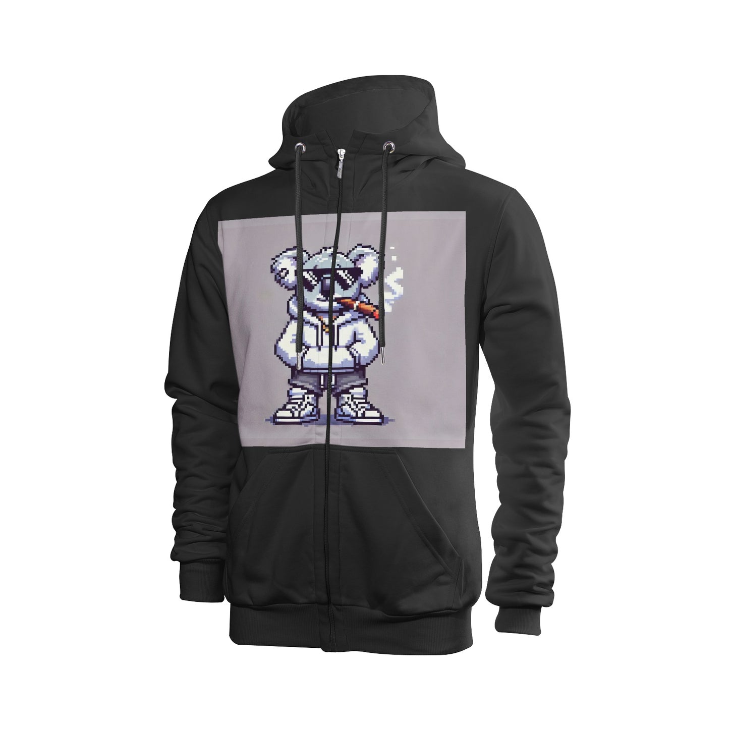 Ultra Limited Edition | Smokin Koala White on White | Men's Ultra Soft Zip Hoodie