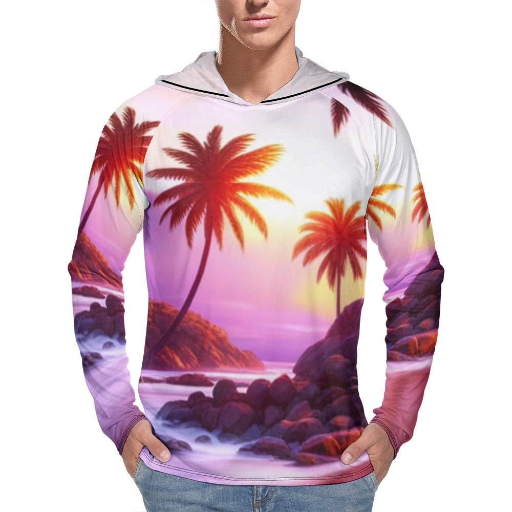 Tropical Vibes | Men's Light Hoodie | Artist Design - Art Meets Apparel