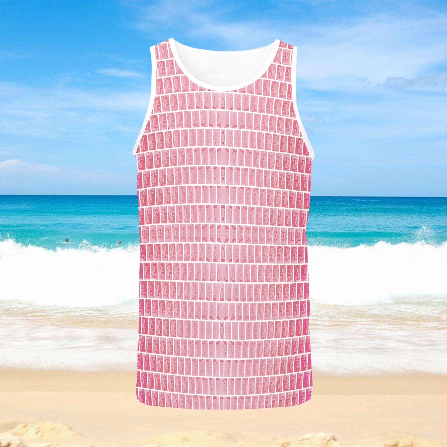 Tropi Cali Red | Santa Monica Designed | Mens Tank T-Shirt - Art Meets Apparel