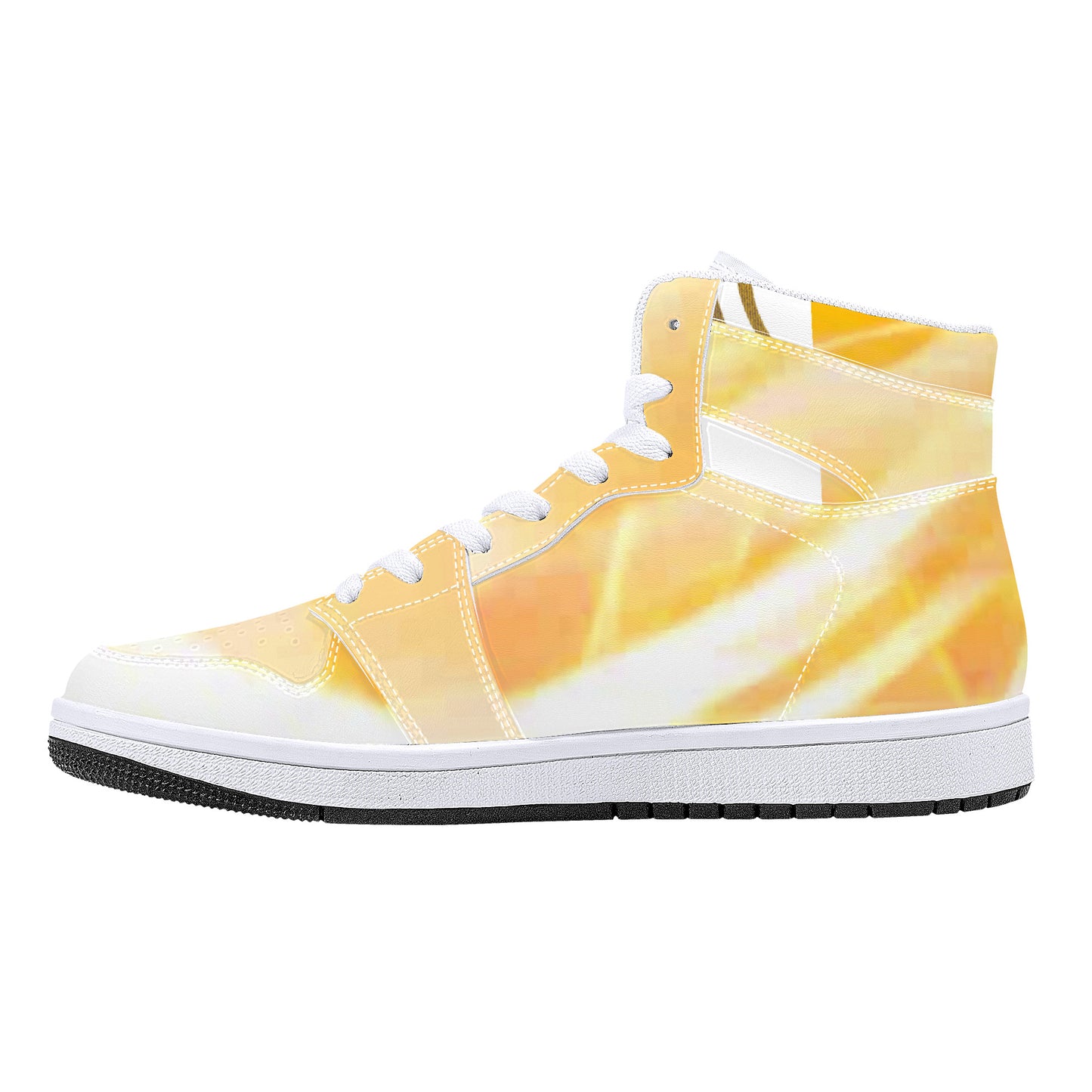 Original Logo LMNE | High-Top Eco Leather Sneakers - White
