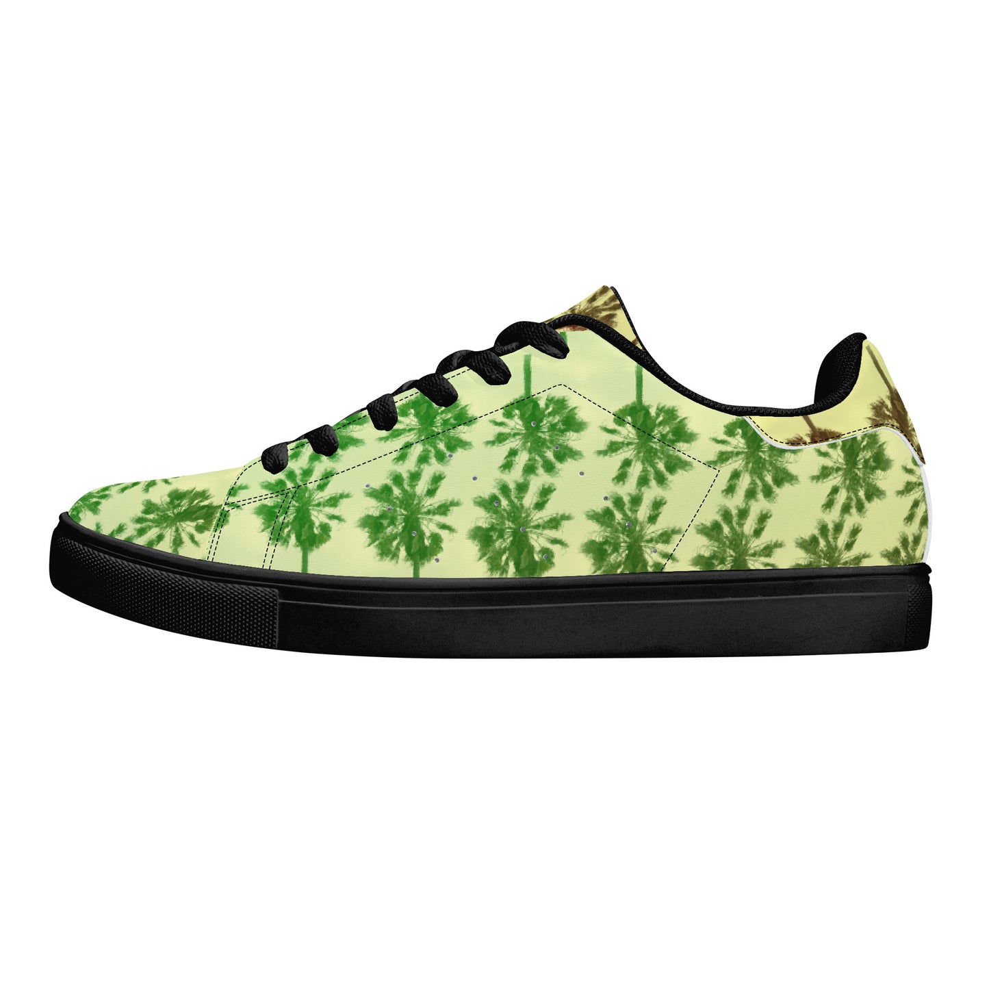 Flower Skate Power | Low-Top Synthetic Leather Sneakers - Black