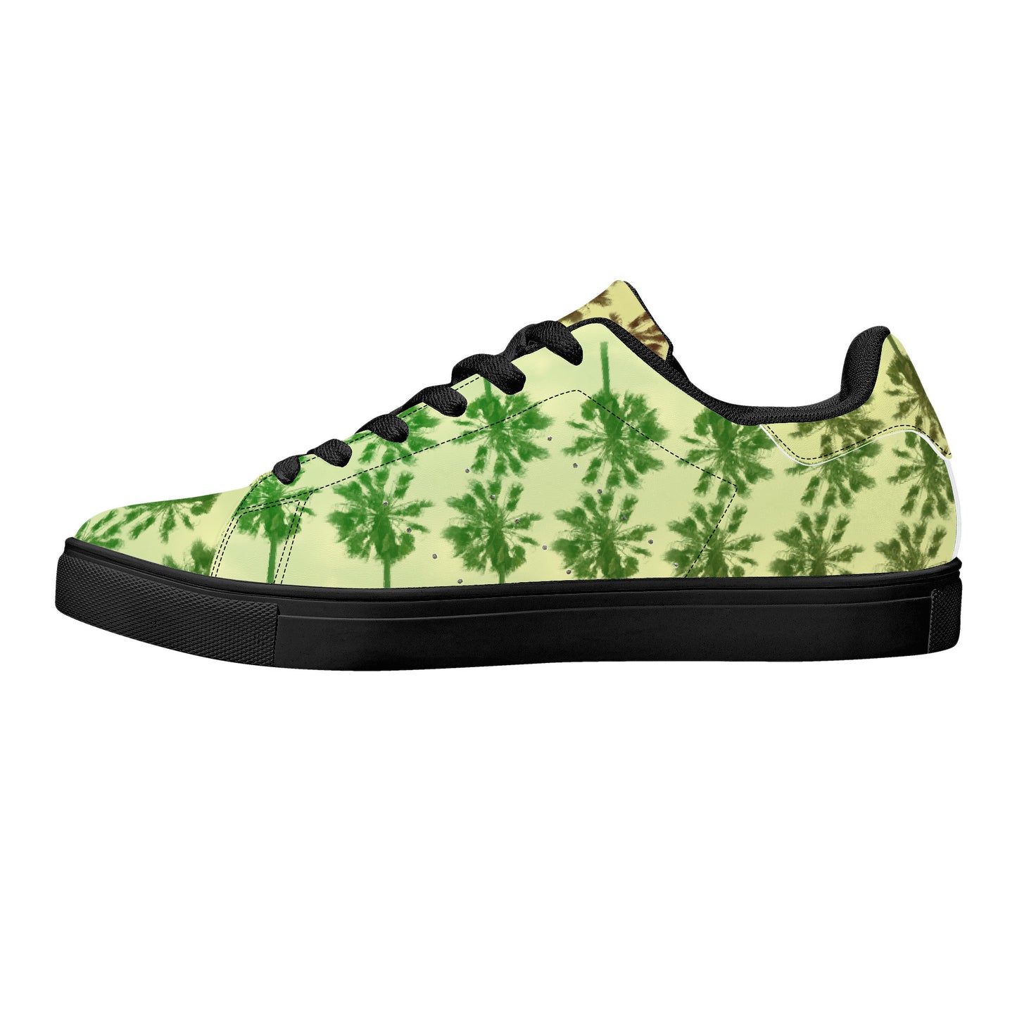 Flower Skate Power | Low-Top Synthetic Leather Sneakers - Black