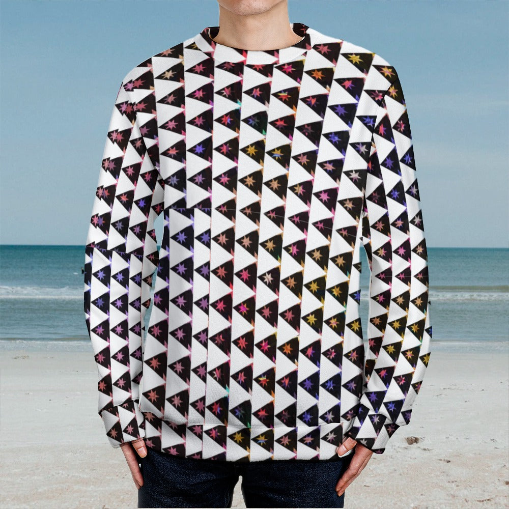 Men's "Geo Painting" Crew Neck Sweater Art Meets Apparel