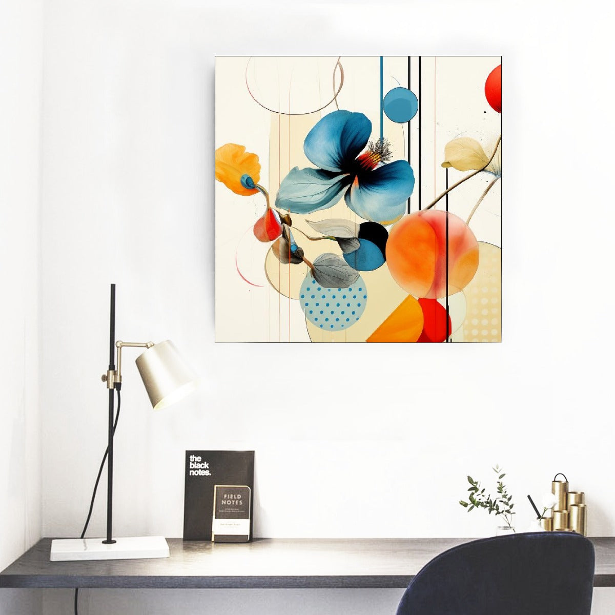 Abstract Bloom | Framed Single Piece Mural | Square