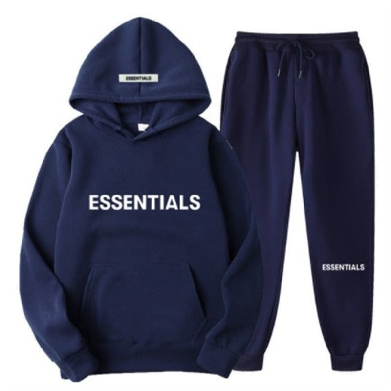 FEAR OF GOD ESSENTIALS Couple Suit Men's and Women's Double Line Hoodie High Street Fashion Brand Autumn and Winter Two piece Set Art Meets Apparel