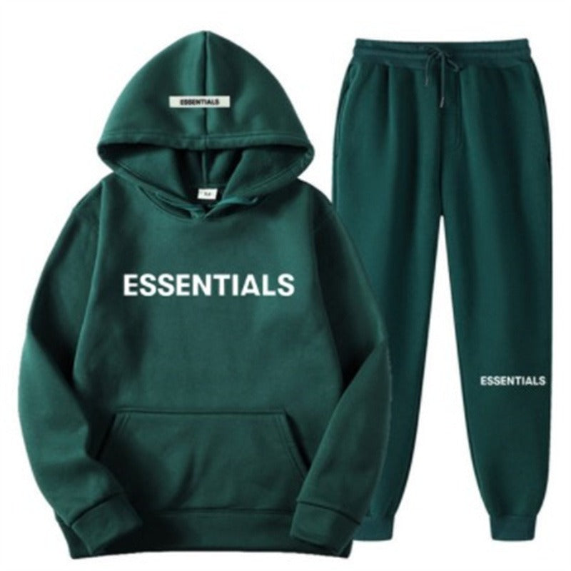 FEAR OF GOD ESSENTIALS Couple Suit Men's and Women's Double Line Hoodie High Street Fashion Brand Autumn and Winter Two piece Set Art Meets Apparel