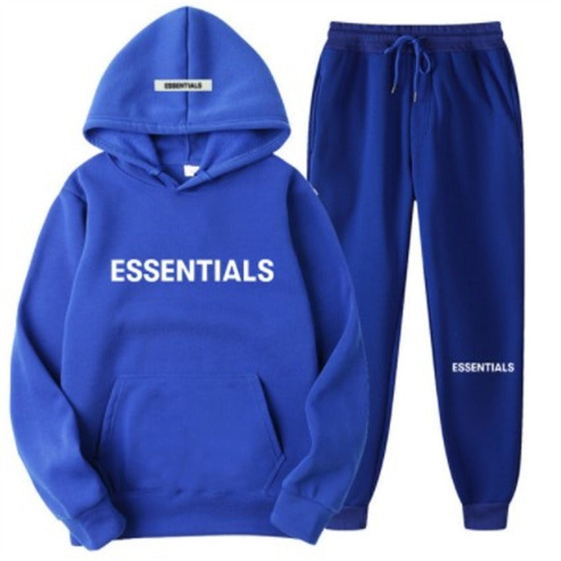 FEAR OF GOD ESSENTIALS Couple Suit Men's and Women's Double Line Hoodie High Street Fashion Brand Autumn and Winter Two piece Set Art Meets Apparel