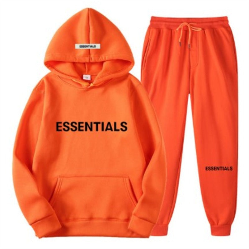 FEAR OF GOD ESSENTIALS Couple Suit Men's and Women's Double Line Hoodie High Street Fashion Brand Autumn and Winter Two piece Set Art Meets Apparel