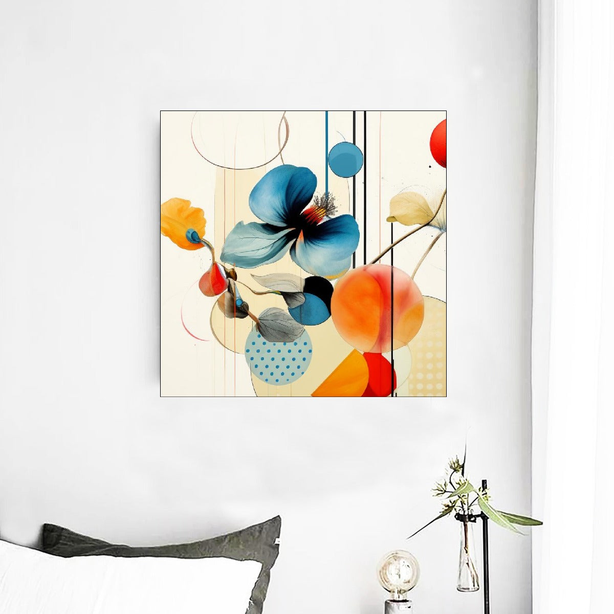 Abstract Bloom | Framed Single Piece Mural | Square