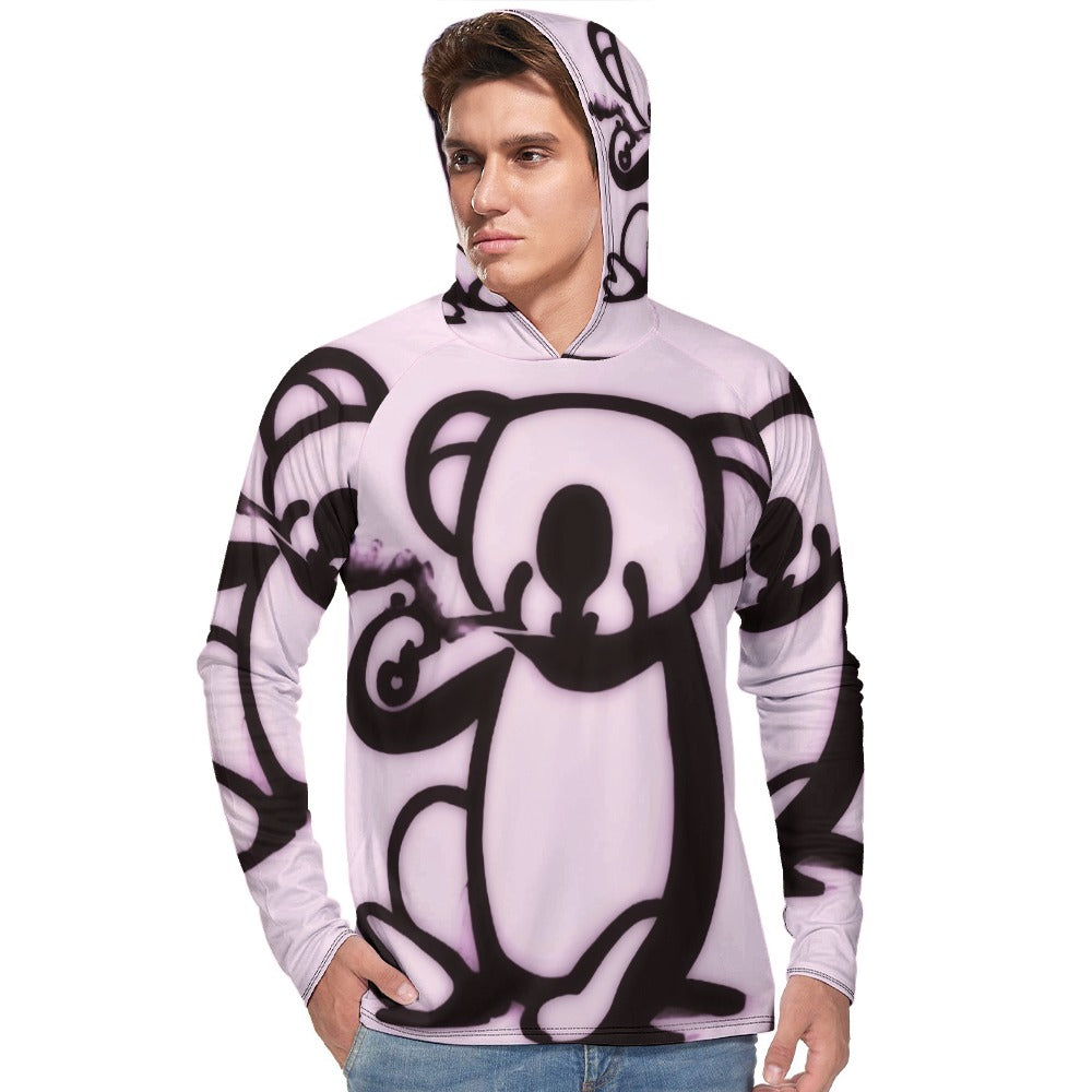 Intake the Vibes | Long Sleeve Light Hoodie | Mens Smokin Koalas - Art Meets Apparel