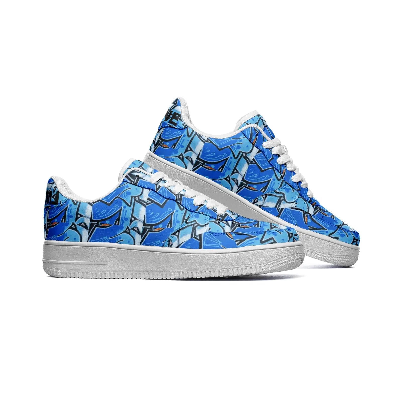 Tagged Blue | LMNE Premier Collection | Low Top Leather Sneakers - Image #2