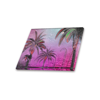 Tropicali Purple | Frame Canvas Print 20"x16"(Made in USA) | LA based Artist - Art Meets Apparel