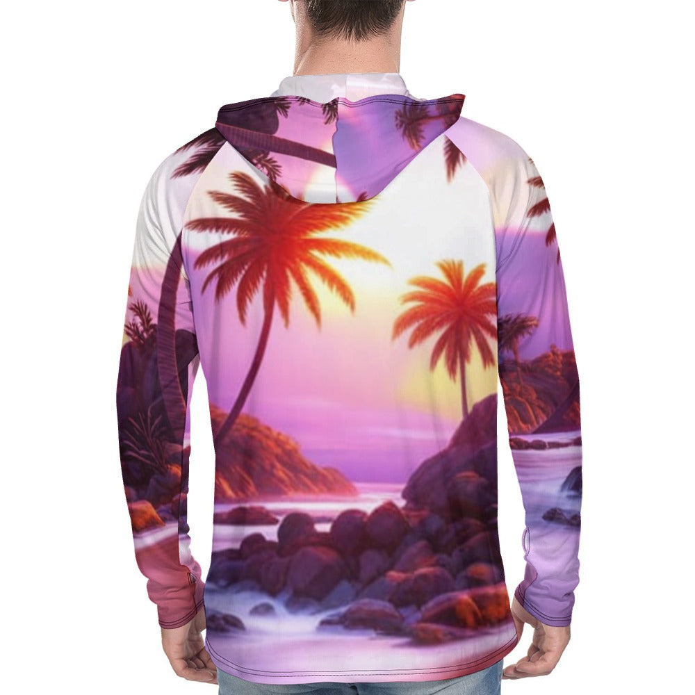 Tropical Vibes | Men's Light Hoodie | Artist Design - Art Meets Apparel
