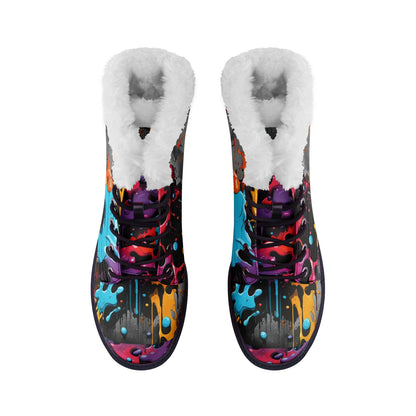 Splash Winter Chukka Boots | Artist Designed | Unisex Lace Up Winter Boots Fashion Comfort Chukka Boots