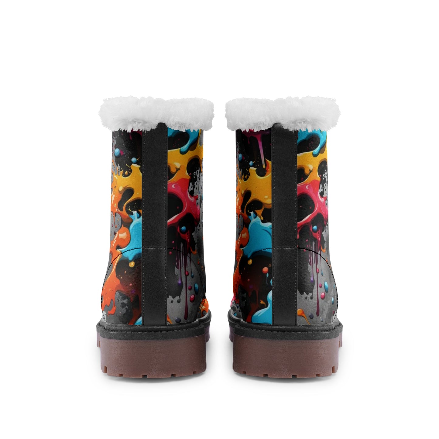 Splash Winter Chukka Boots | Artist Designed | Unisex Lace Up Winter Boots Fashion Comfort Chukka Boots