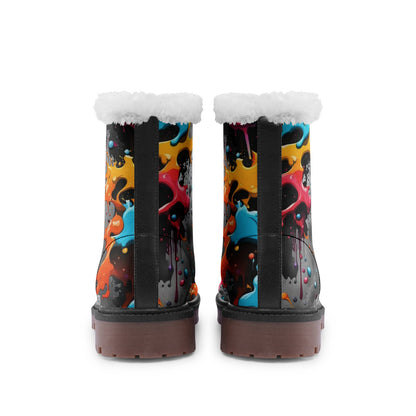 Splash Winter Chukka Boots | Artist Designed | Unisex Lace Up Winter Boots Fashion Comfort Chukka Boots