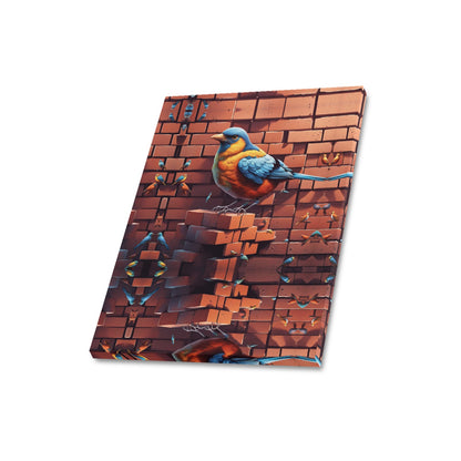 Bird and A Brick | Framed Canvas Print 16"x20" Artwork | Limited Edition Art | (Made in USA)