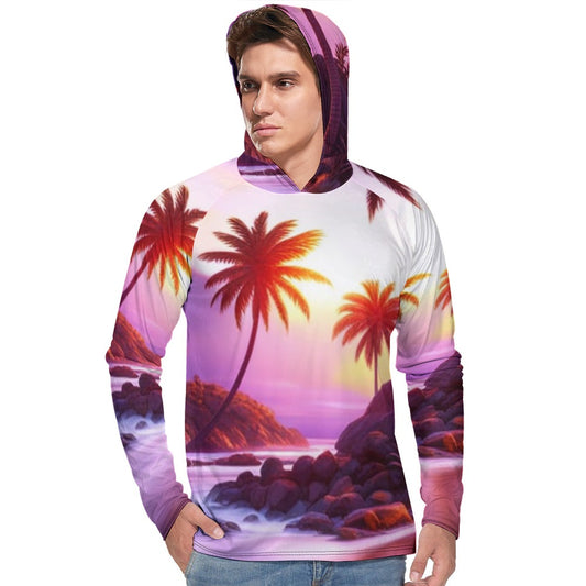 Tropical Vibes | Men's Light Hoodie | Artist Design - Art Meets Apparel