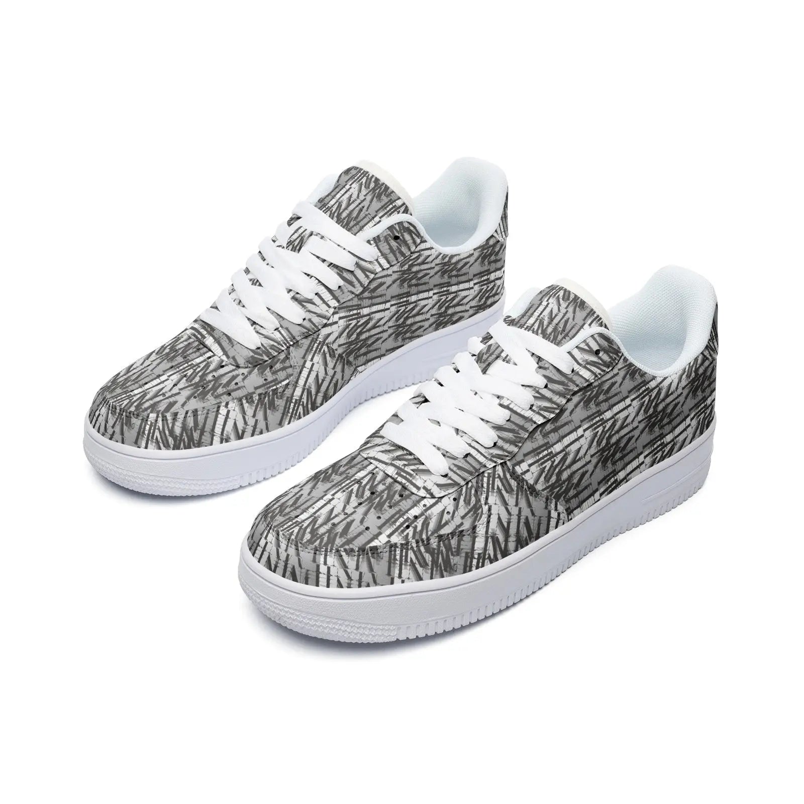 Triple Up Silver | Low Top Leather Sneakers - Image #4