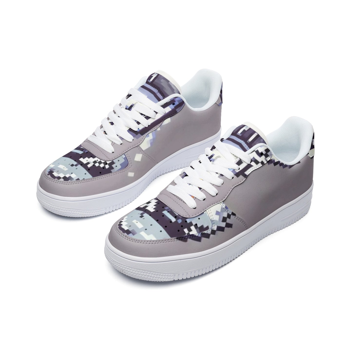 Pixelated Koala Hidden Design | Unisex Low Top Leather Sneakers | Limited Edition Leather