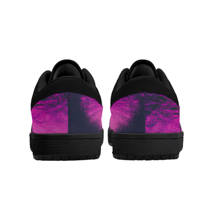 Purple Hazin | Black Sole Low-Top Leather Sneakers | LMNE Original
