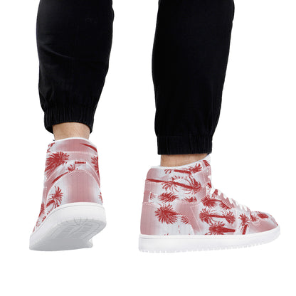 High Top | Cali Red Palms #1 | Men's Sneaker - Art Meets Apparel