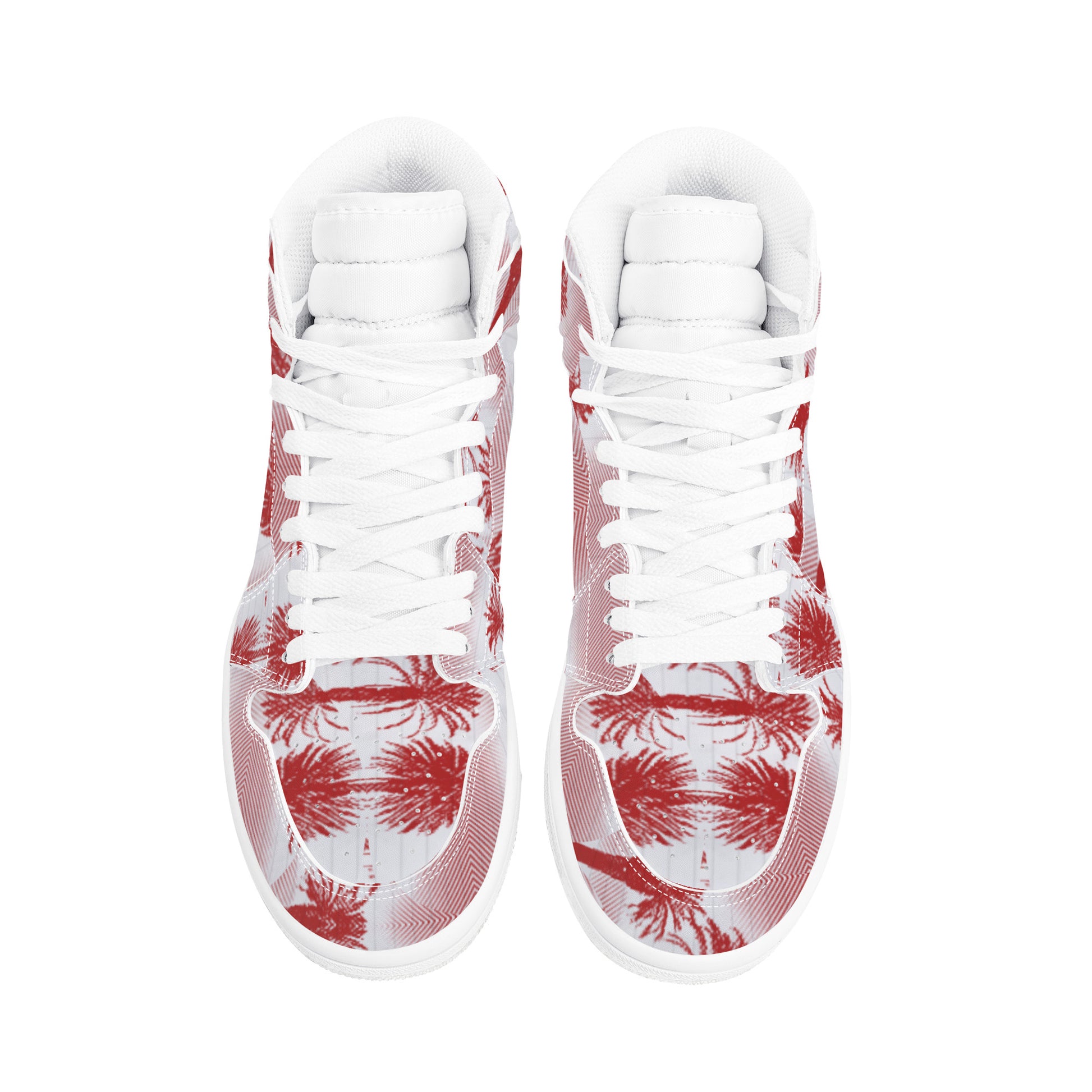 High Top | Cali Red Palms #1 | Men's Sneaker - Art Meets Apparel