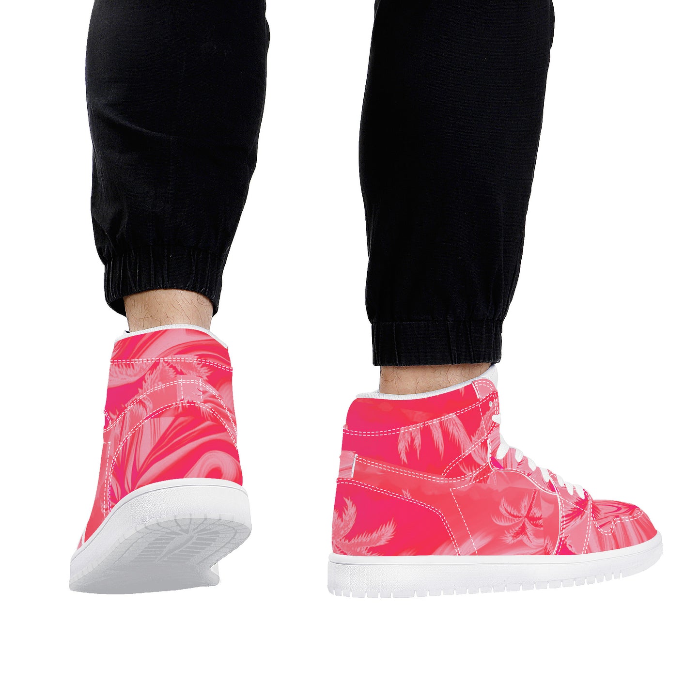 LMNE #1 Pink Haze | High Top Eco Friendly Leather Sneaker - Art Meets Apparel